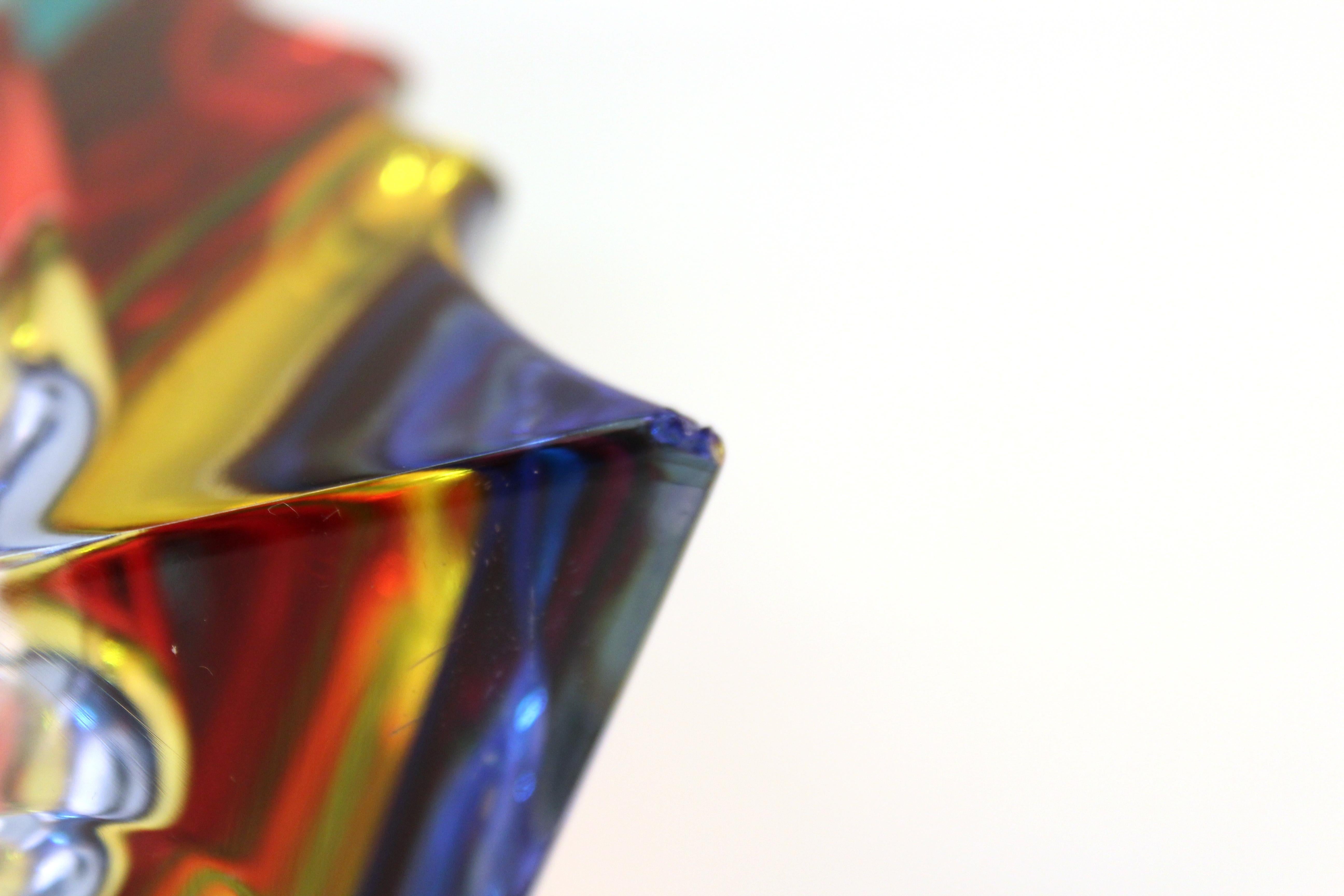 Italian Postmodern Venetian Art Glass Vase by Carullo Collection 3
