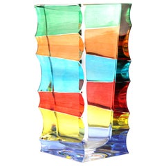 Italian Postmodern Venetian Art Glass Vase by Carullo Collection