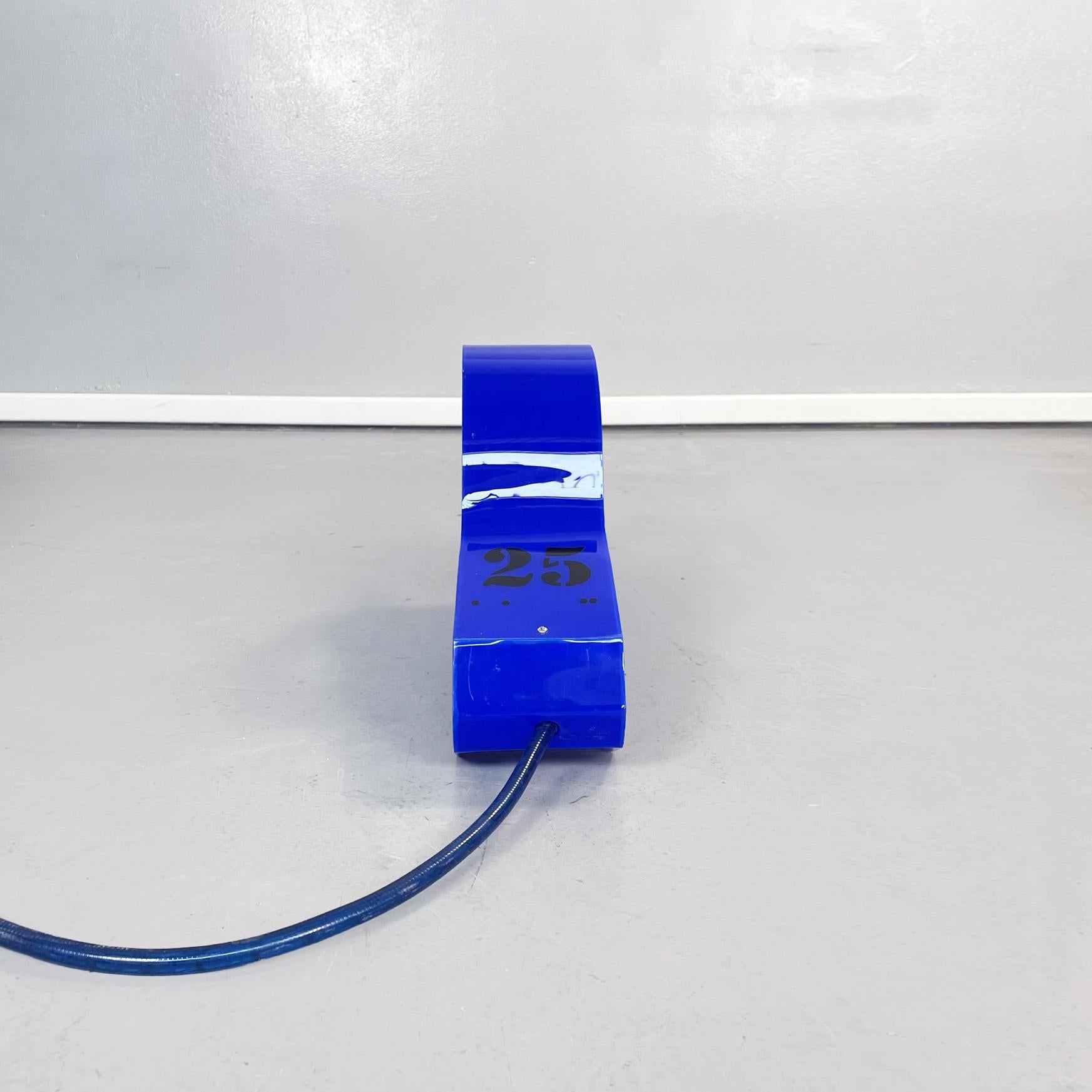 Contemporary Italian Post-Modern Whistle Led Table Lamp in Blue Plexiglass Marco Lodola, 2000 For Sale