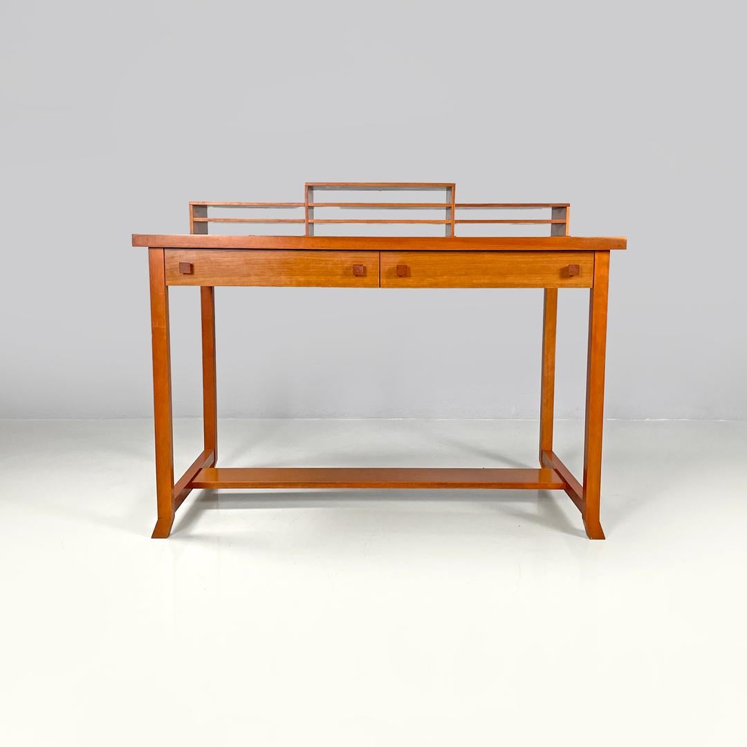 Italian Bauhaus style wood desk Meyer May by Frank Lloyd Wright for Cassina 1996 In Fair Condition In MIlano, IT