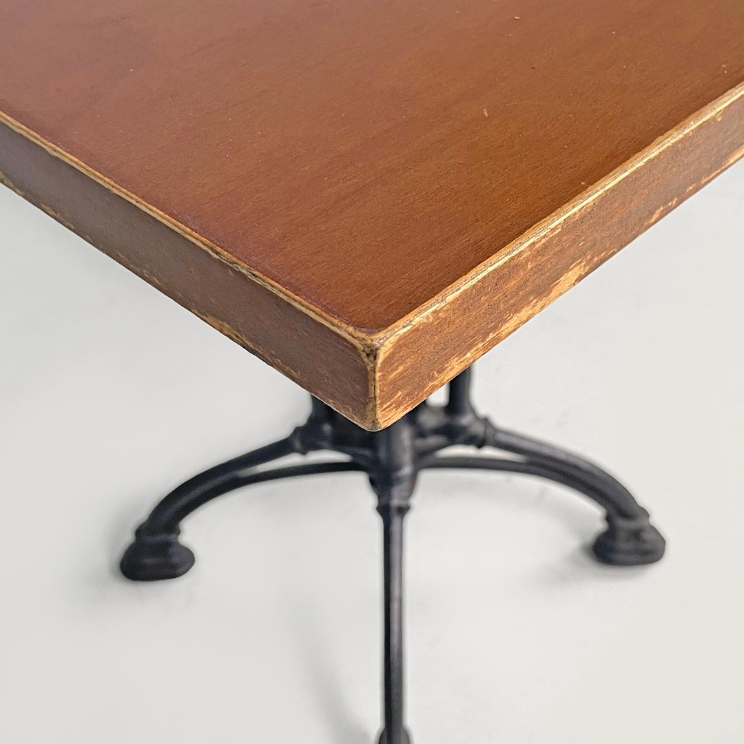 Italienische postmoderne Bartische aus Holz mit Holzplatte und verziertem schwarzem Gusseisen, 1990er Jahre im Angebot 10