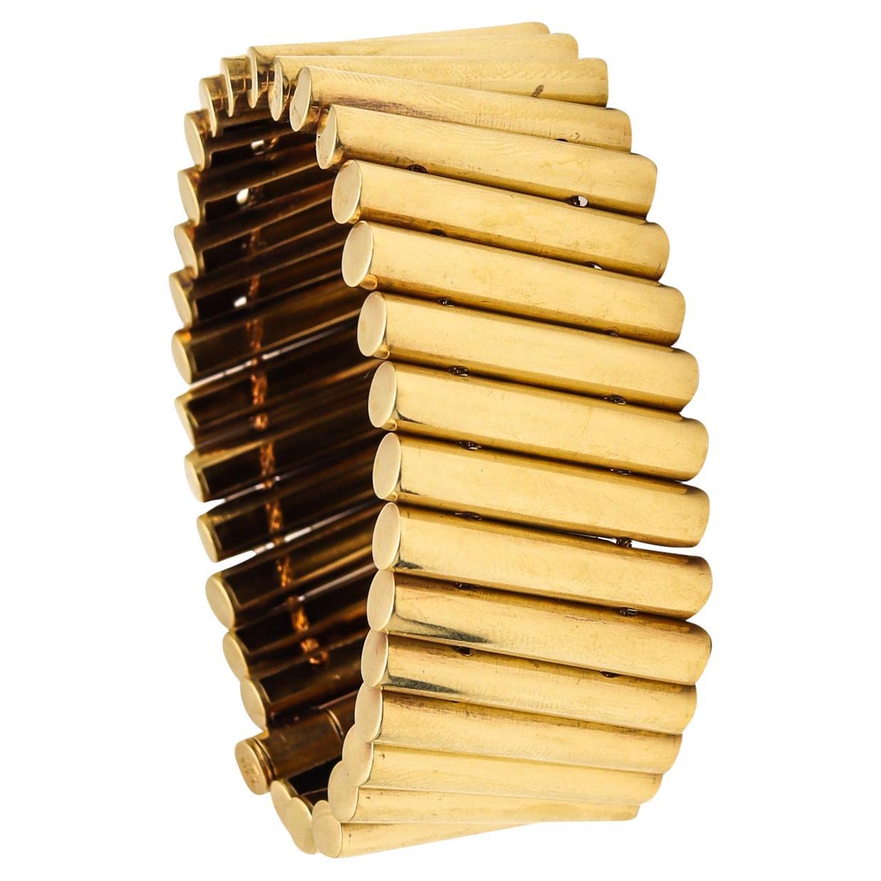 Safety Pin Pave Bracelet - Yellow Gold 7 Pins 18.5cm