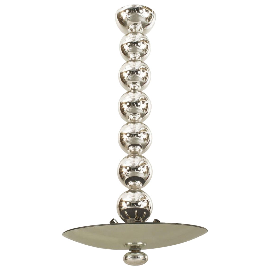 Italian Post-War Style Glass Bowl Chandelier