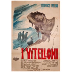 Italian Poster on Linen for the Film "I Vitelloni", Federico Fellini, 1952