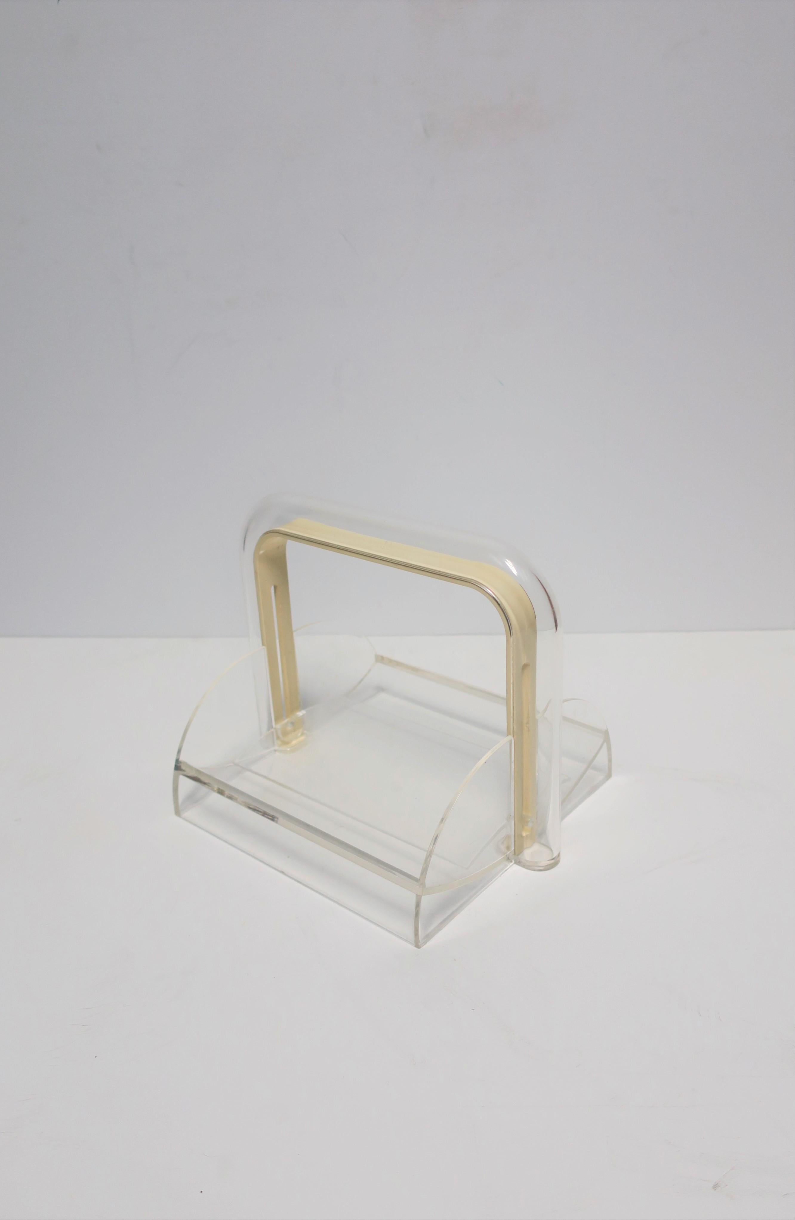 Italian Postmodern Acrylic Napkin Holder by Designer Rede Guzzini  2
