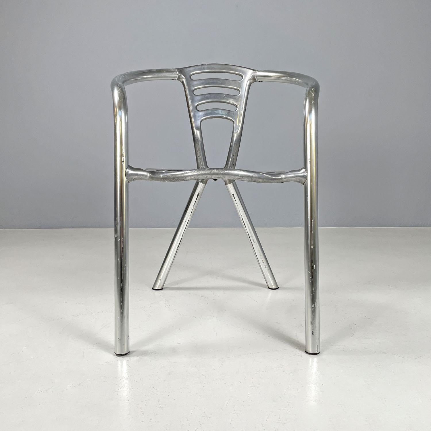 Italian postmodern aluminum chair Boulevard Ferdinand A. Porsche Ycami, 1990s In Fair Condition For Sale In MIlano, IT
