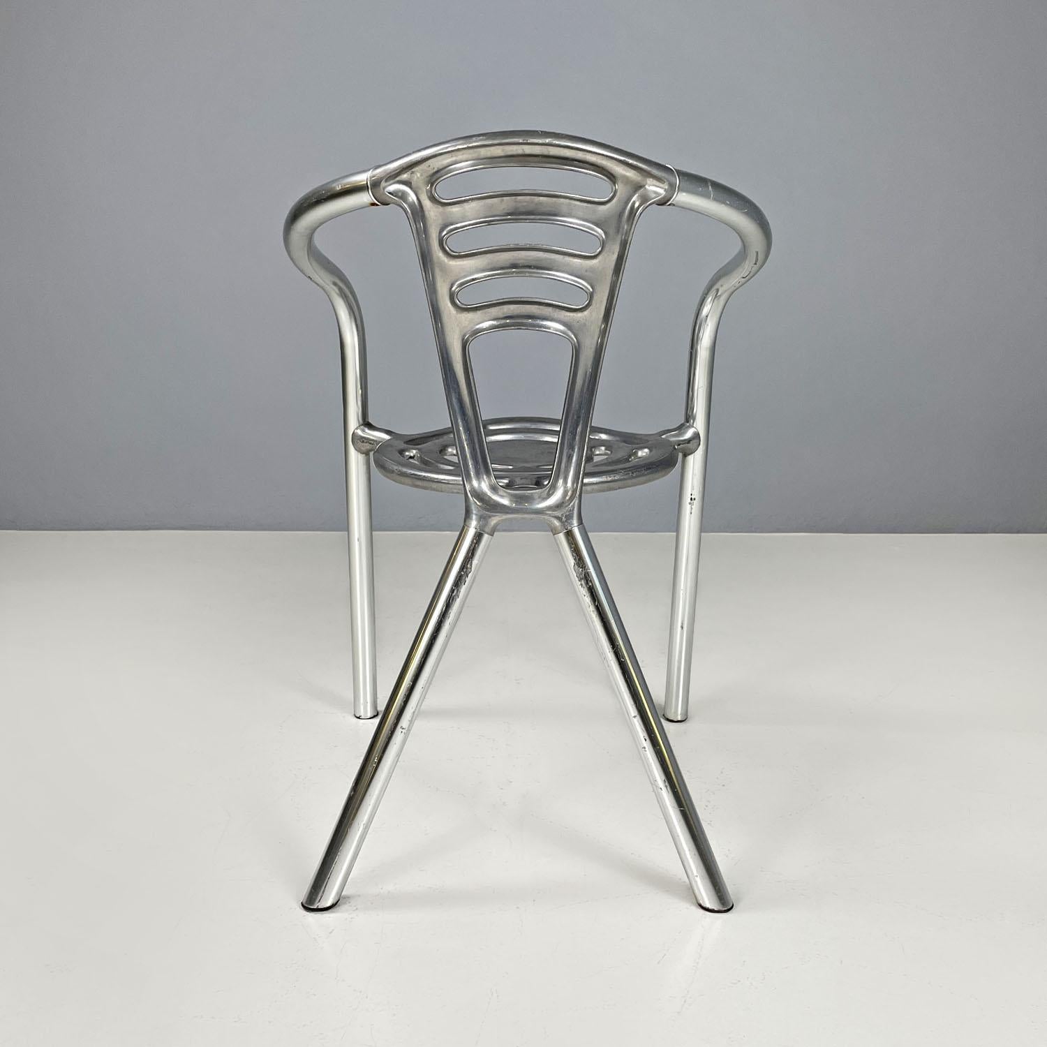 Metal Italian postmodern aluminum chair Boulevard Ferdinand A. Porsche Ycami, 1990s For Sale