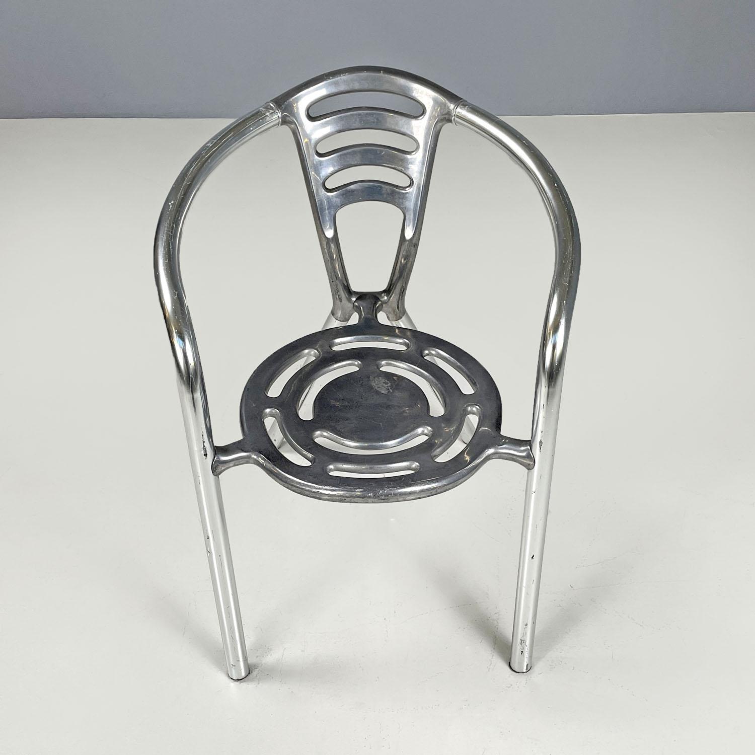 Italian postmodern aluminum chair Boulevard Ferdinand A. Porsche Ycami, 1990s For Sale 1