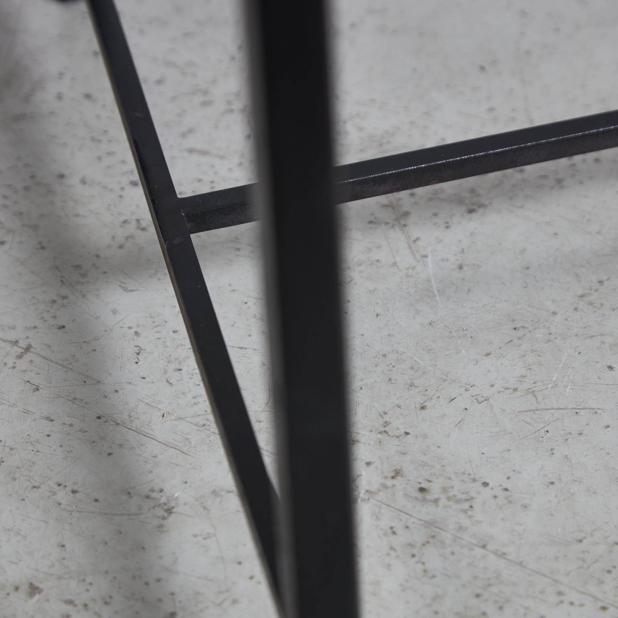 Italian Postmodern Black Leather Dining Chair with 
