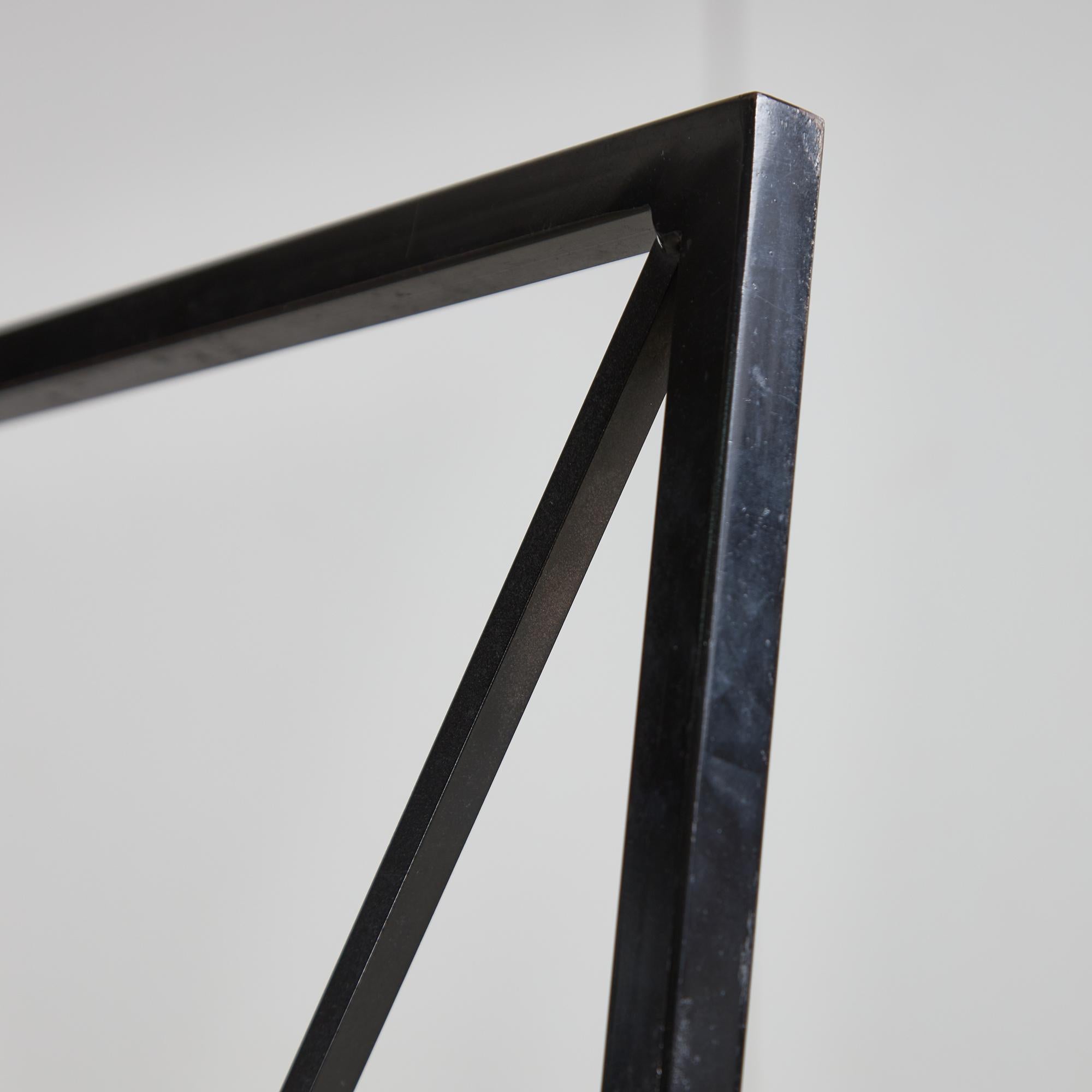 Italian Postmodern Black Leather Dining Chair with 