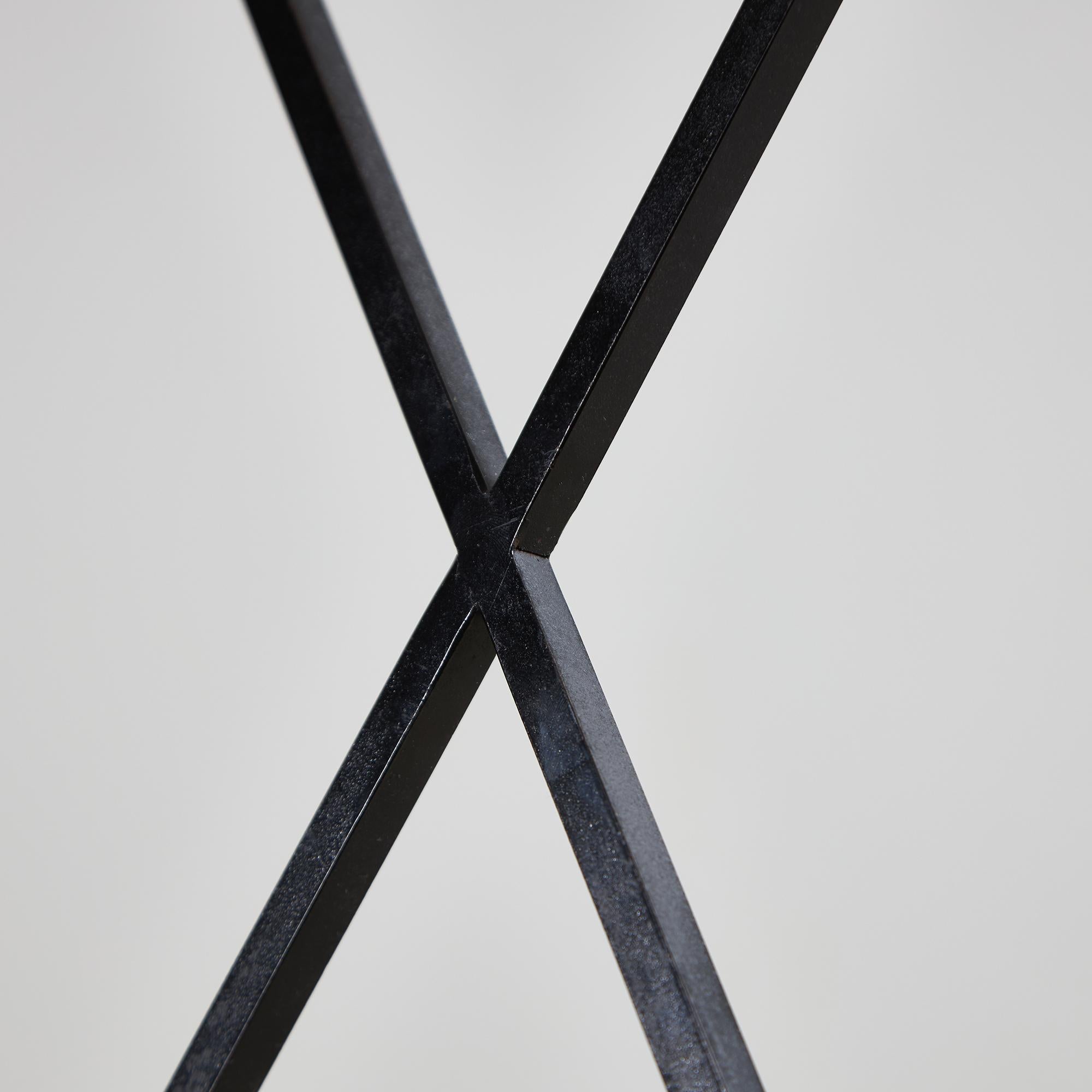 Italian Postmodern Black Leather Dining Chair with 