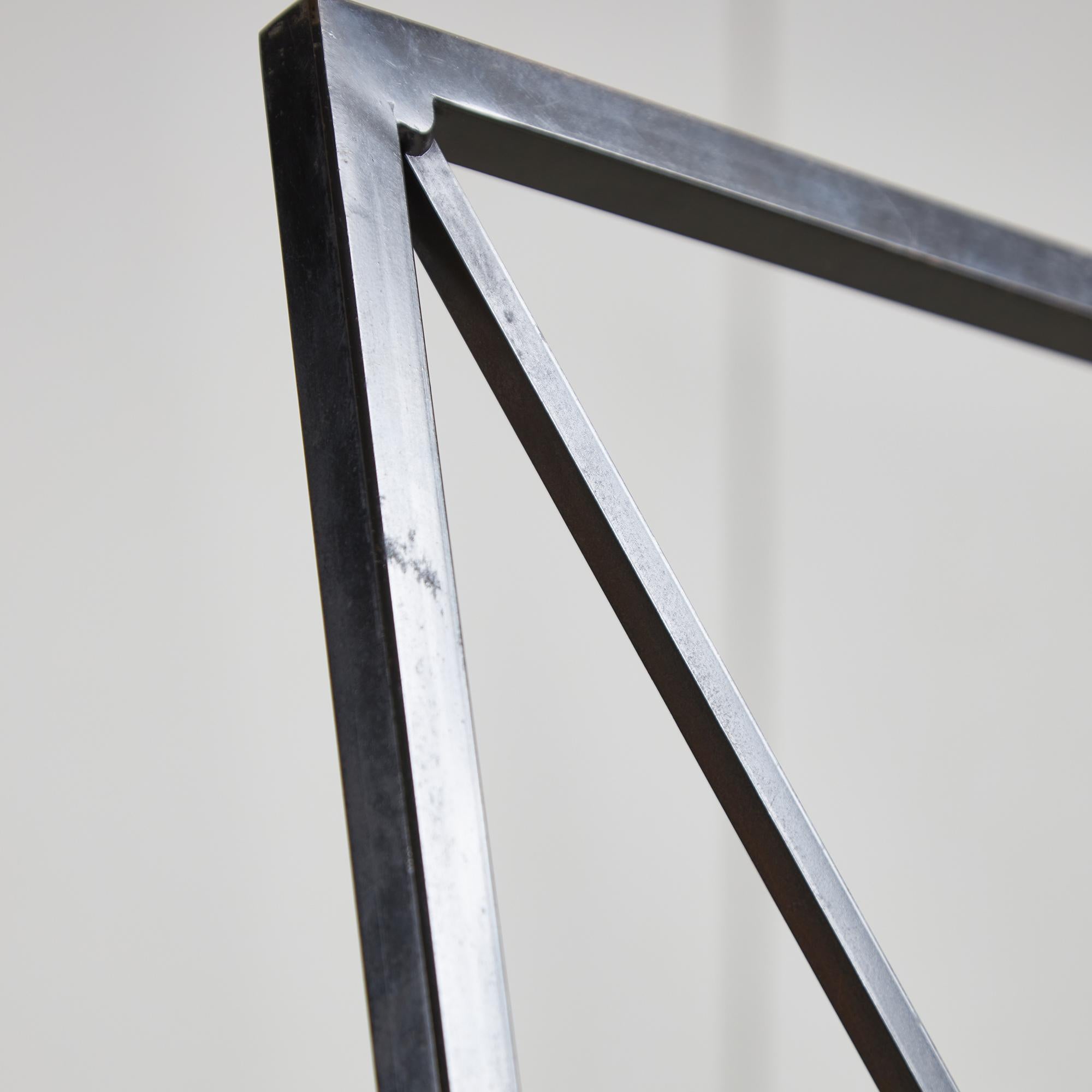 Italian Postmodern Black Leather Dining Chair with 