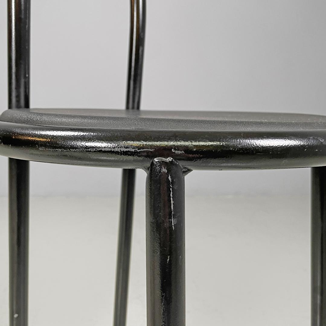 Tabourets postmodernes italiens en métal noir et caoutchouc par Fly Line, années 1990 en vente 8