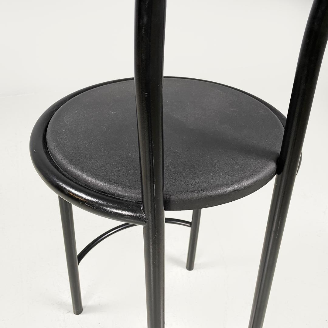 Tabourets postmodernes italiens en métal noir et caoutchouc par Fly Line, années 1990 en vente 9