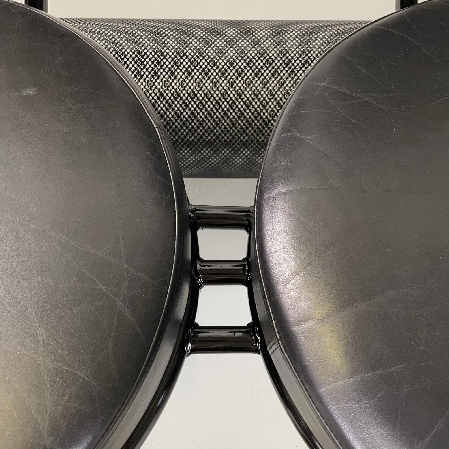 Italian postmodern black sofa Re e Regina by Mario Botta for Alias, 1980s For Sale 10