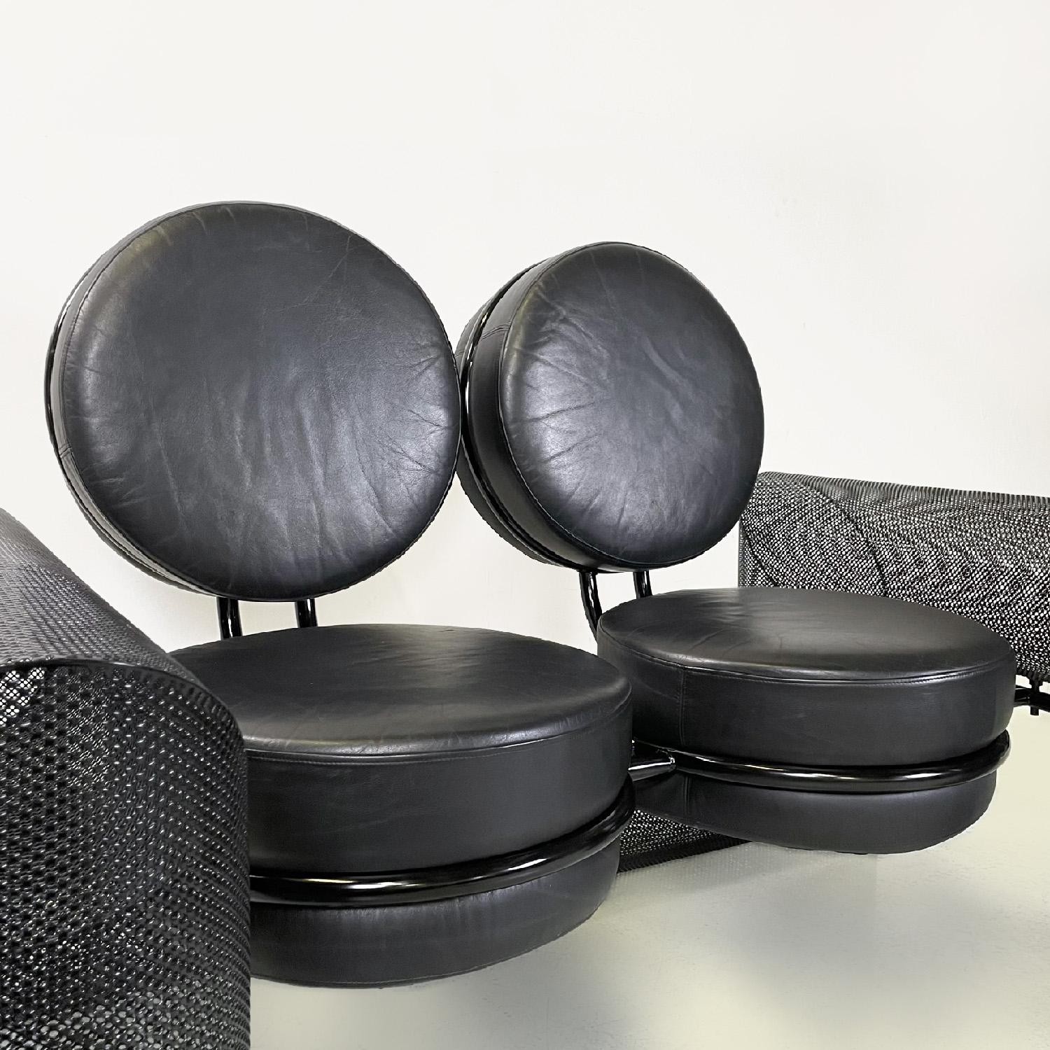 Italian postmodern black sofa Re e Regina by Mario Botta for Alias, 1980s For Sale 2