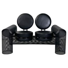 Italian postmodern black sofa Re e Regina by Mario Botta for Alias, 1980s