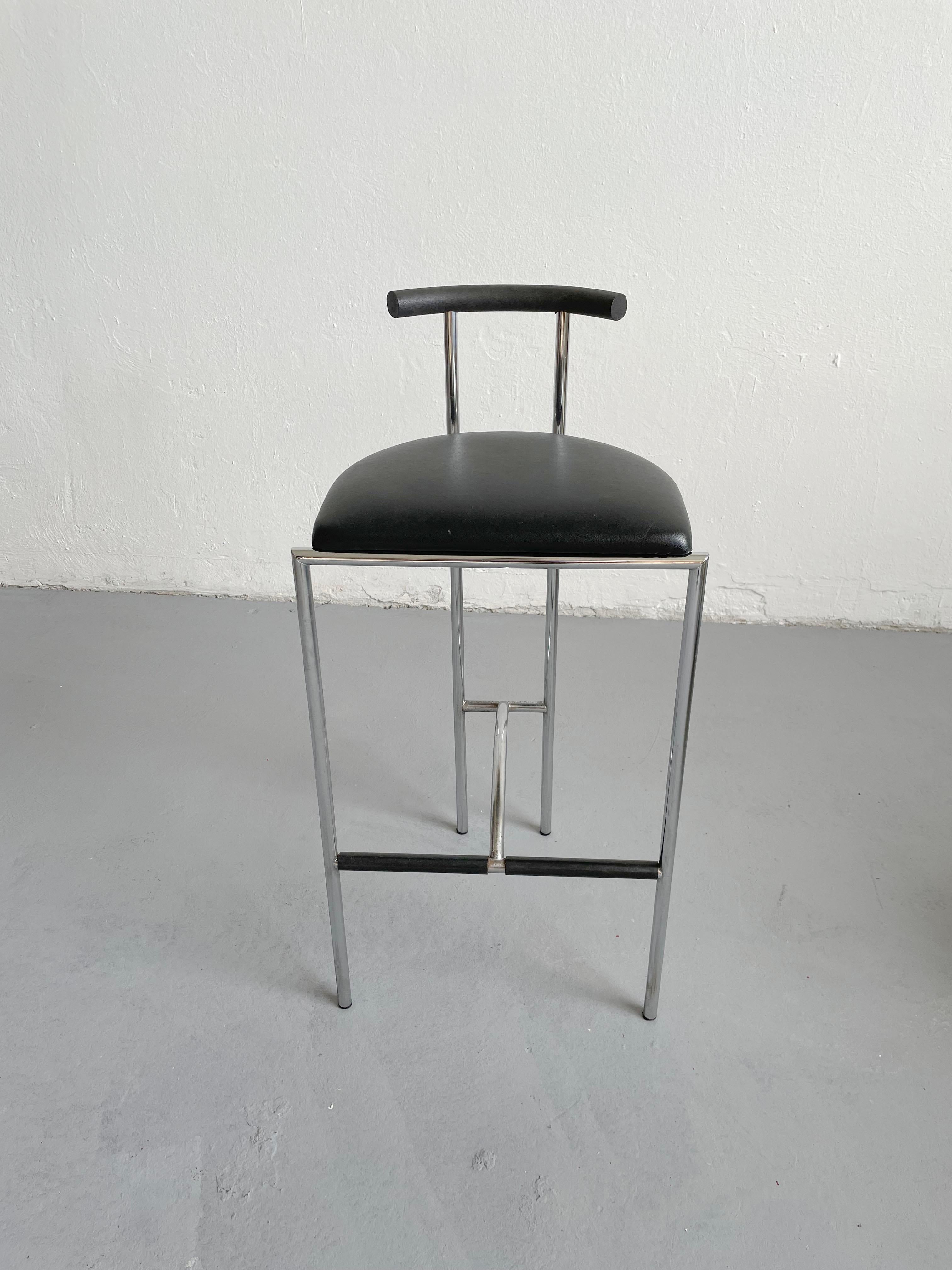 Post-Modern Italian Postmodern Black Tokyo Stool by Rodney Kinsman for Bieffeplast, 1985 For Sale