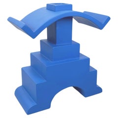 Italian Postmodern Blue Ceramic Sculpture Pagoda by Florio Pac Paccagnella, 2023