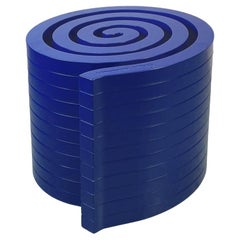 Italian Postmodern Blue Wood Stool Mod. Spirale by Cleto Munari, 2020s