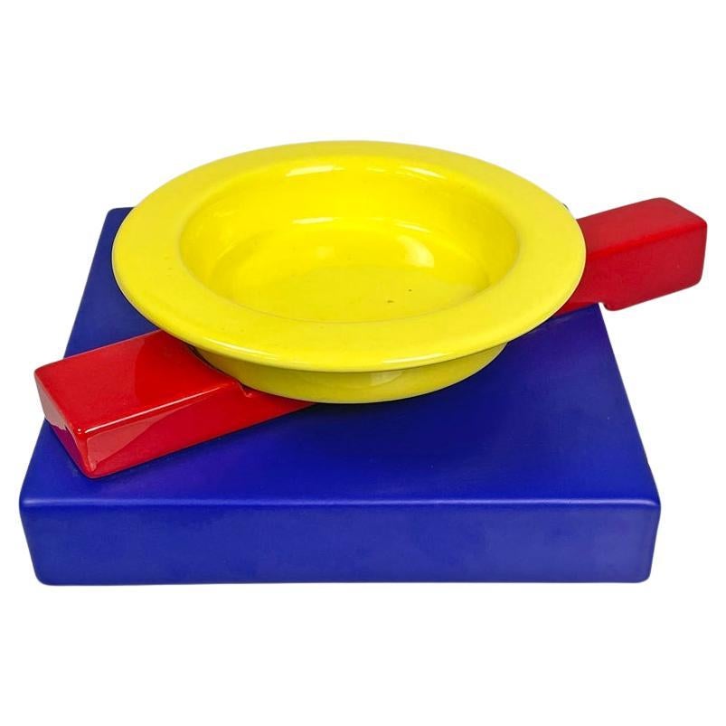 Italian postmodern ceramic ashtray Squash Maria Sanchez for Memphis Milano 1980s