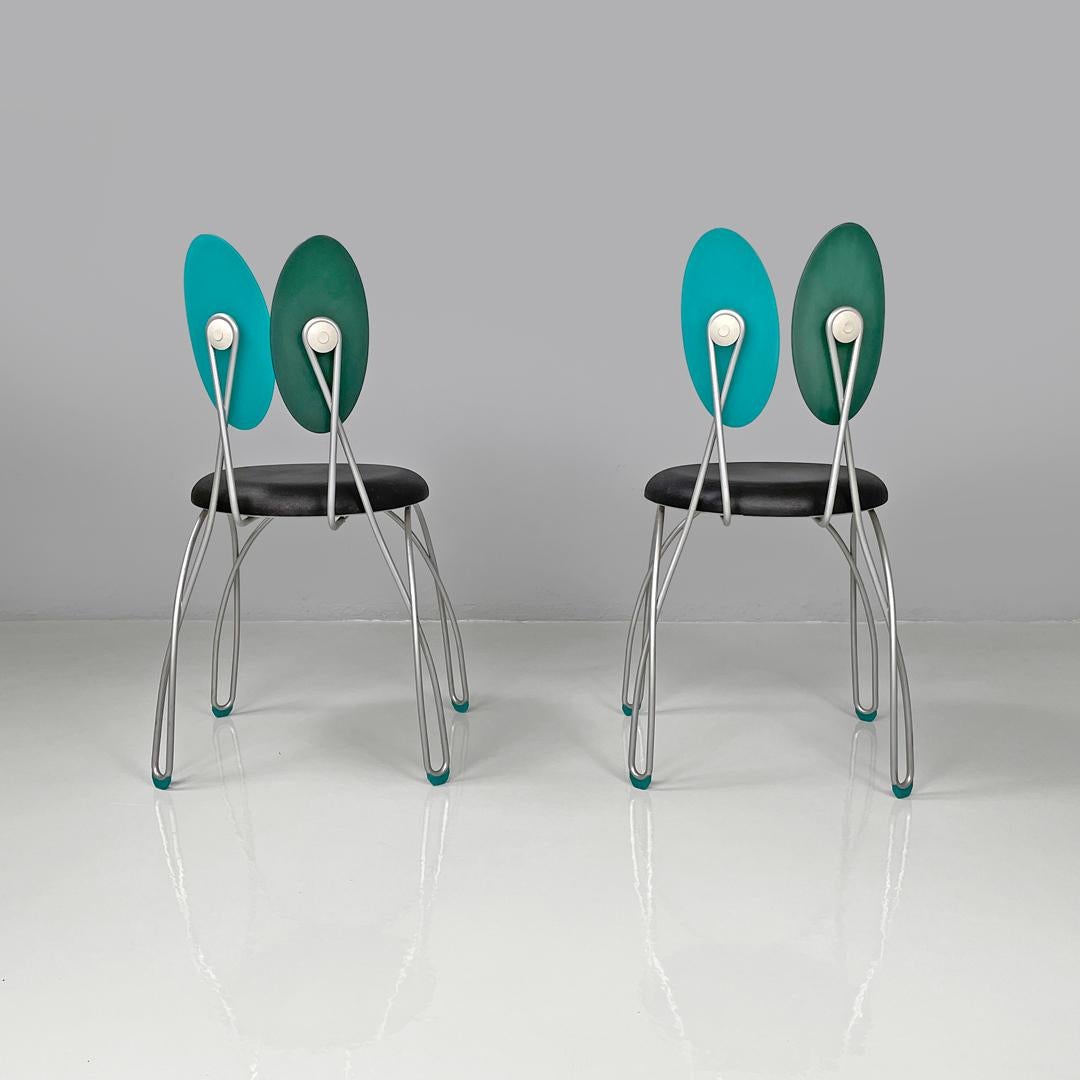 Metallo Italian postmodern chairs Jessica by D'Urbino & Lomazzi for Zerodisegno, 1990s in vendita