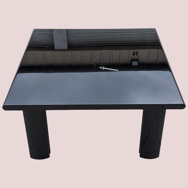 20th Century Italian Postmodern Coffee Table, Black Lacquer, Wood, 80s, Living Room