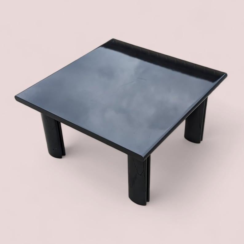 Italian Postmodern Coffee Table, Black Lacquer, Wood, 80s, Living Room 1