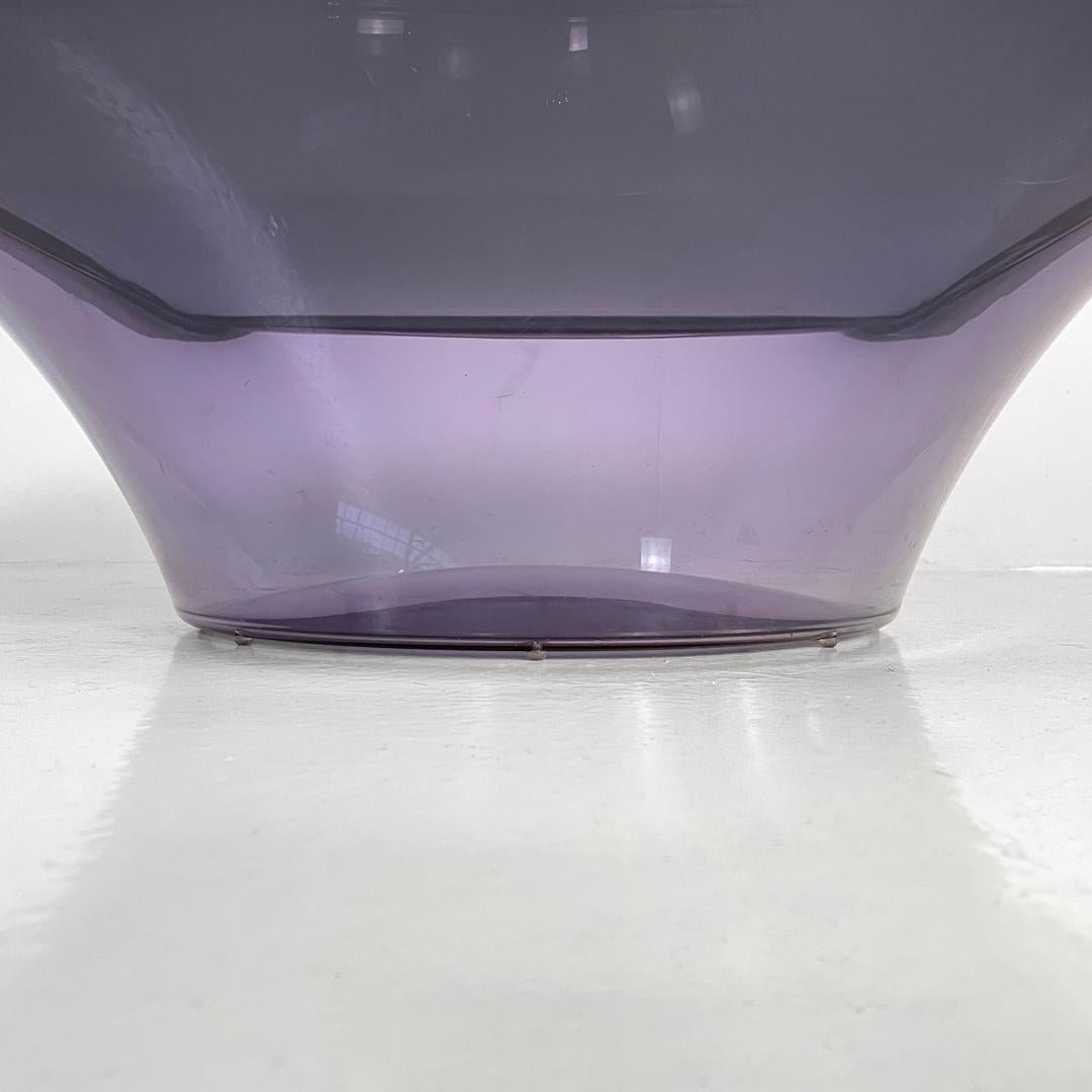 Italian modern coffee table in purple plexiglass and smoked glass, 1970s For Sale 10