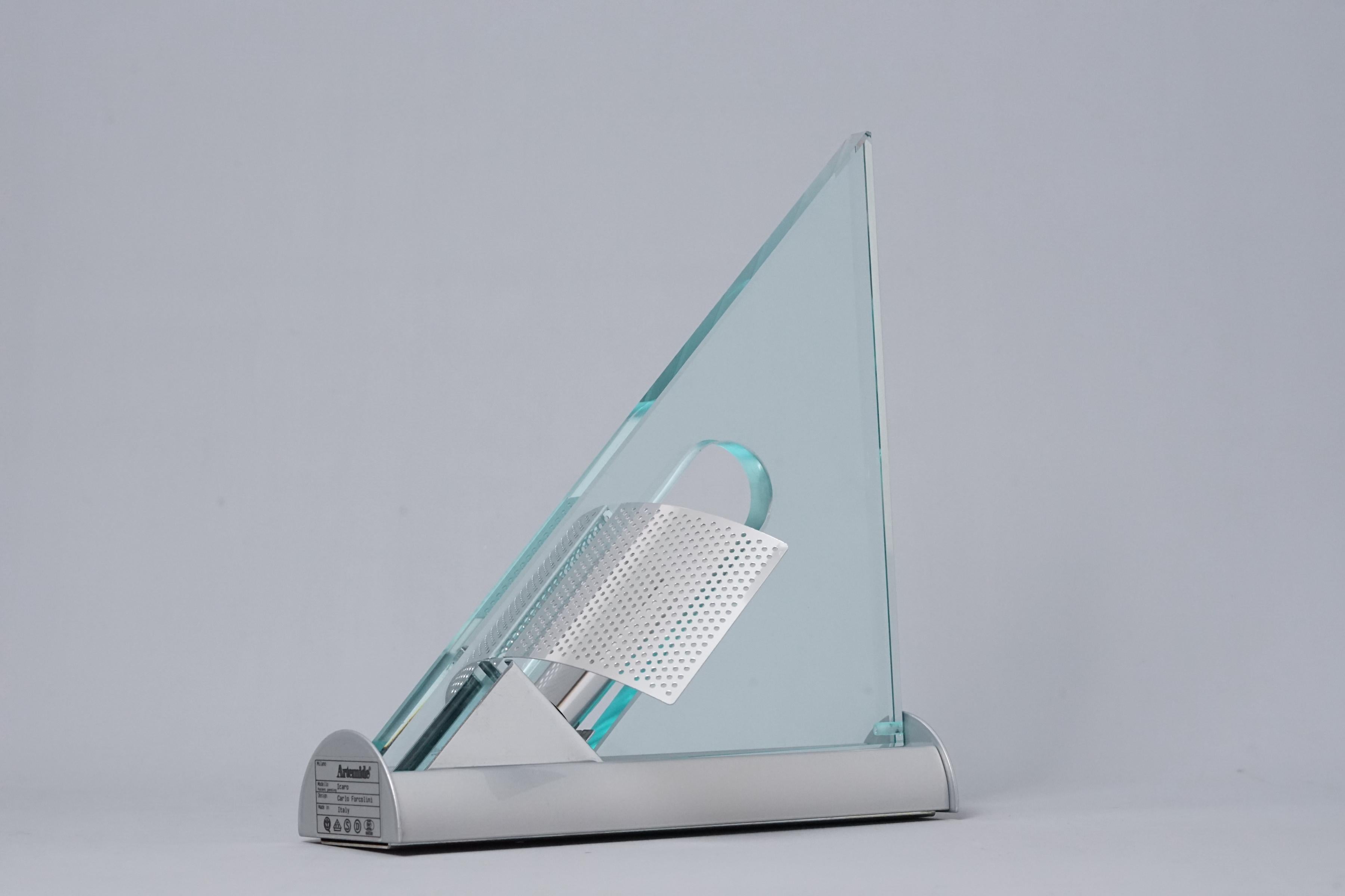 Post-Modern Italian Postmodern Crystal Icaro Wall Lamp by Carlo Forcolini for Artemide For Sale