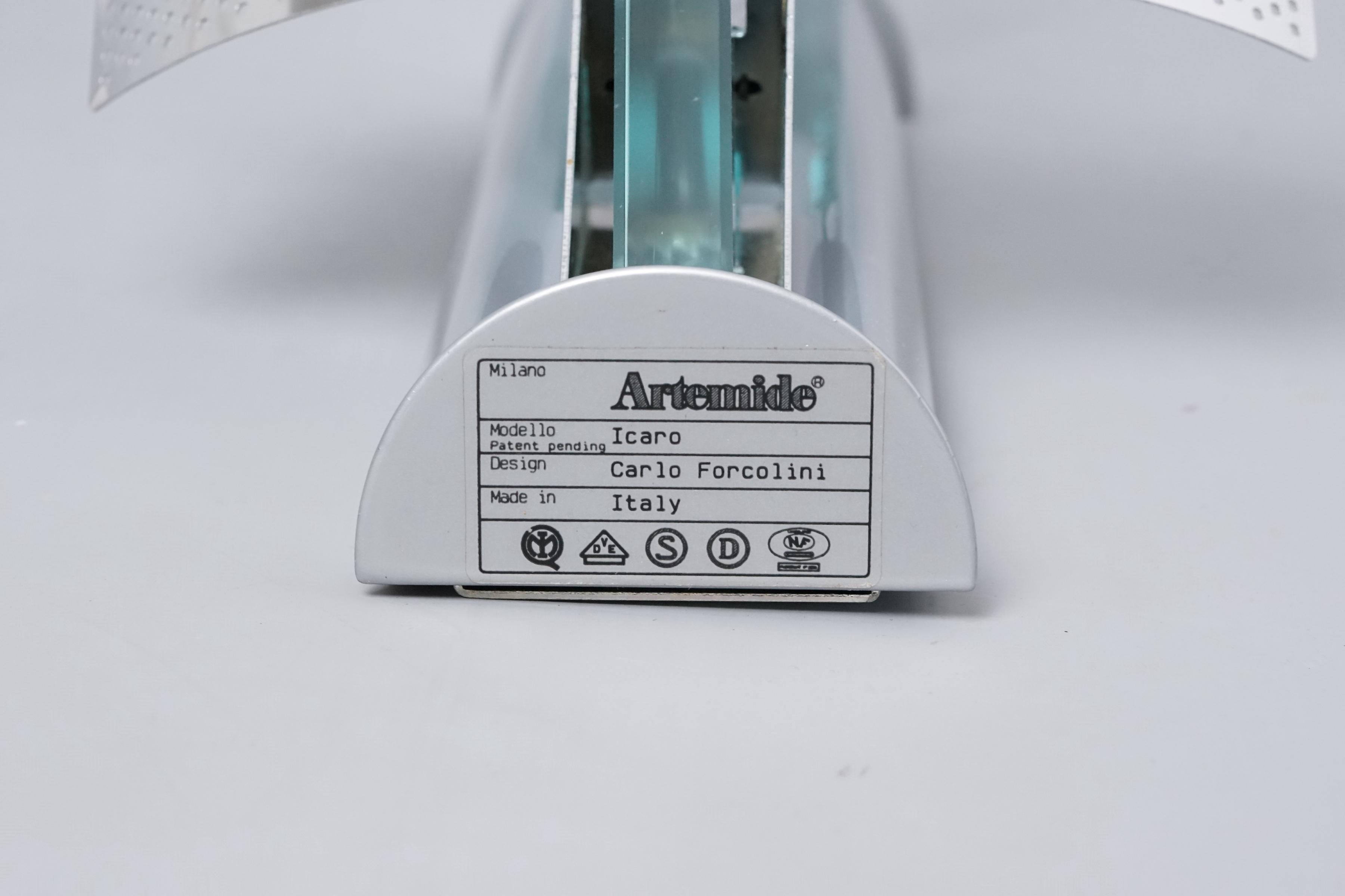 Late 20th Century Italian Postmodern Crystal Icaro Wall Lamp by Carlo Forcolini for Artemide For Sale
