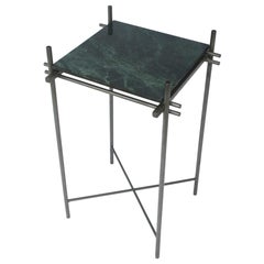 Italian Postmodern Dark Green Marble Side Table