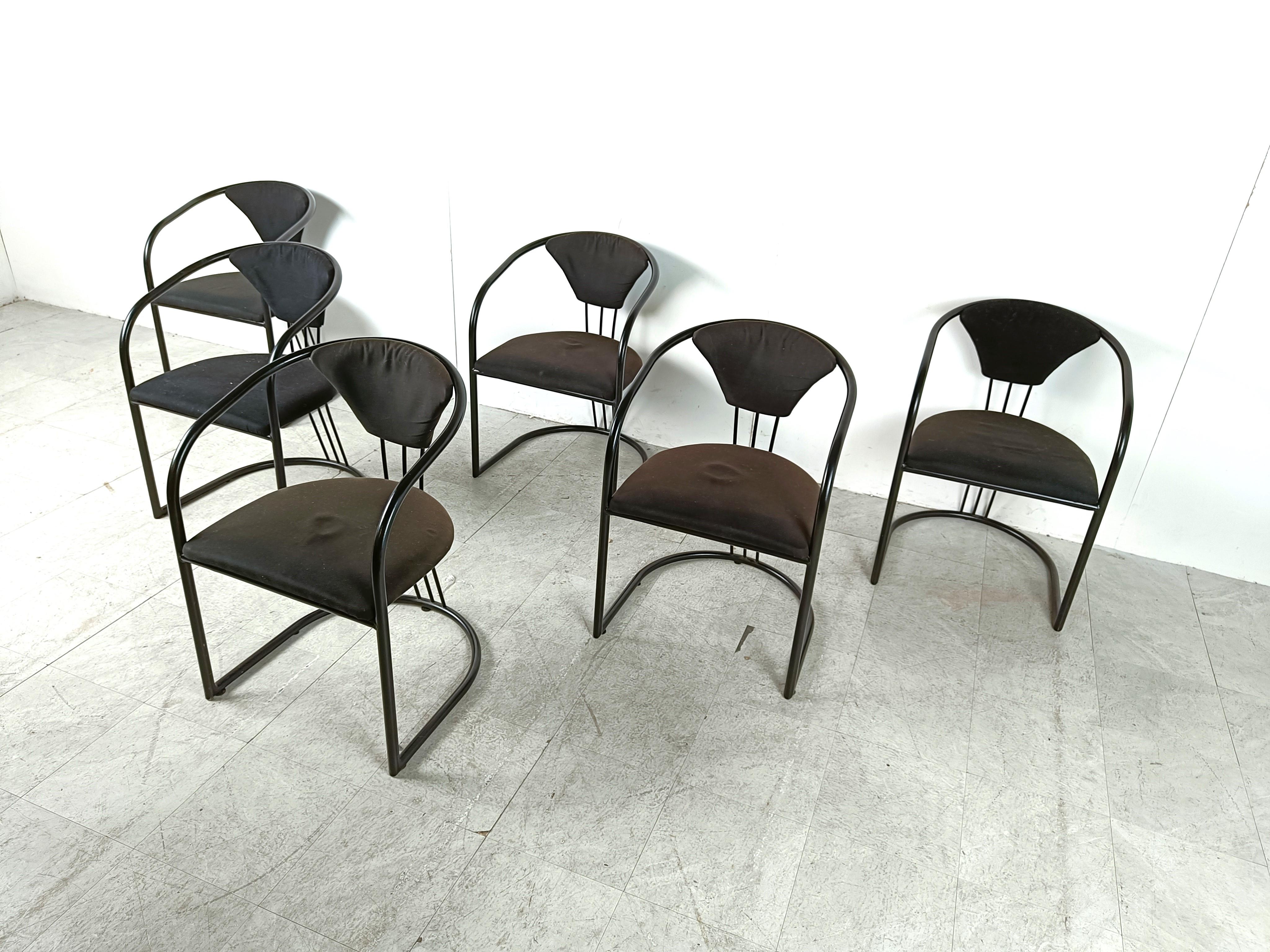 Late 20th Century Italian Postmodern dining chairs, 1980s - set of 6 For Sale