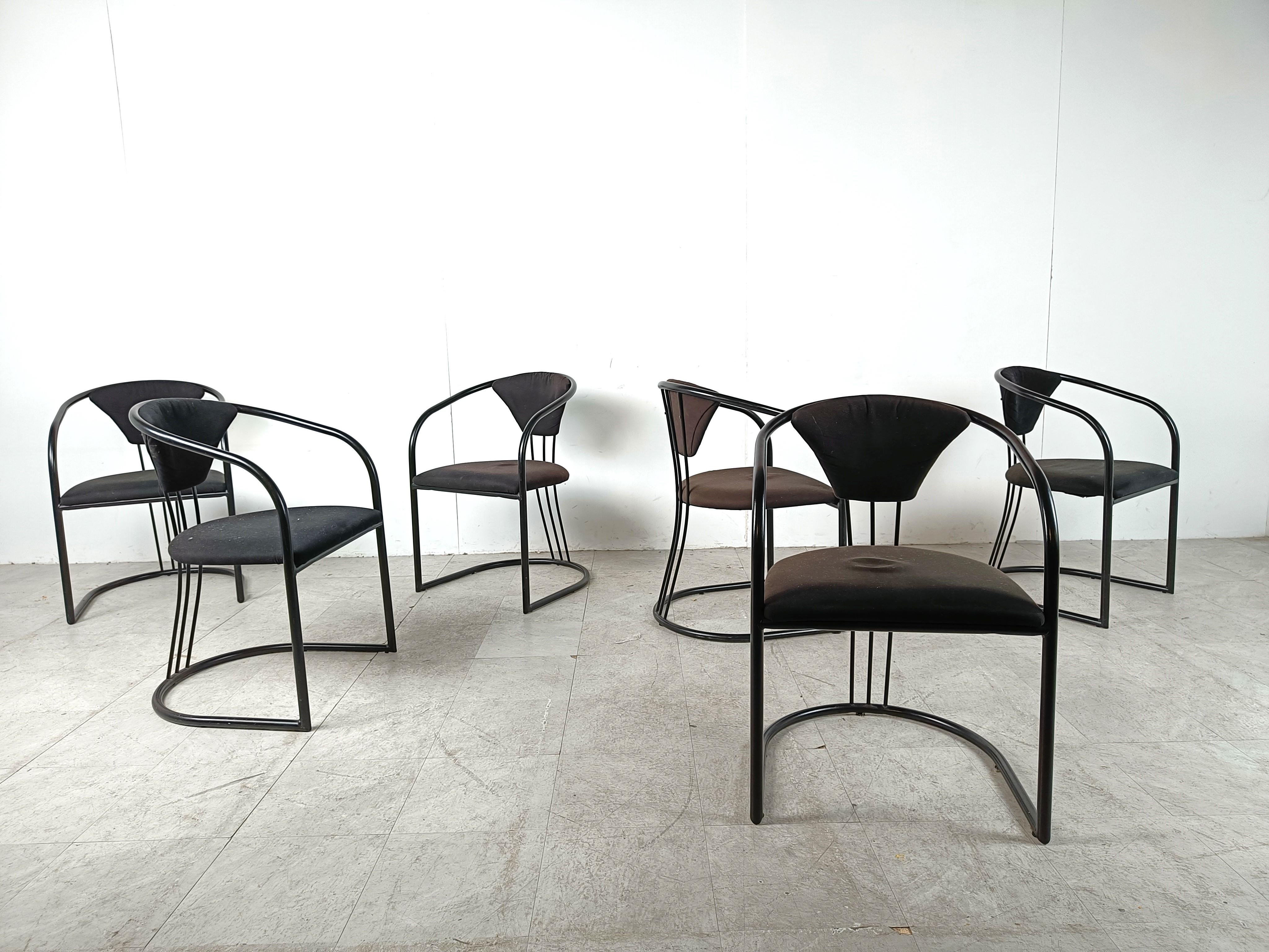 Italian Postmodern dining chairs, 1980s - set of 6 For Sale 1