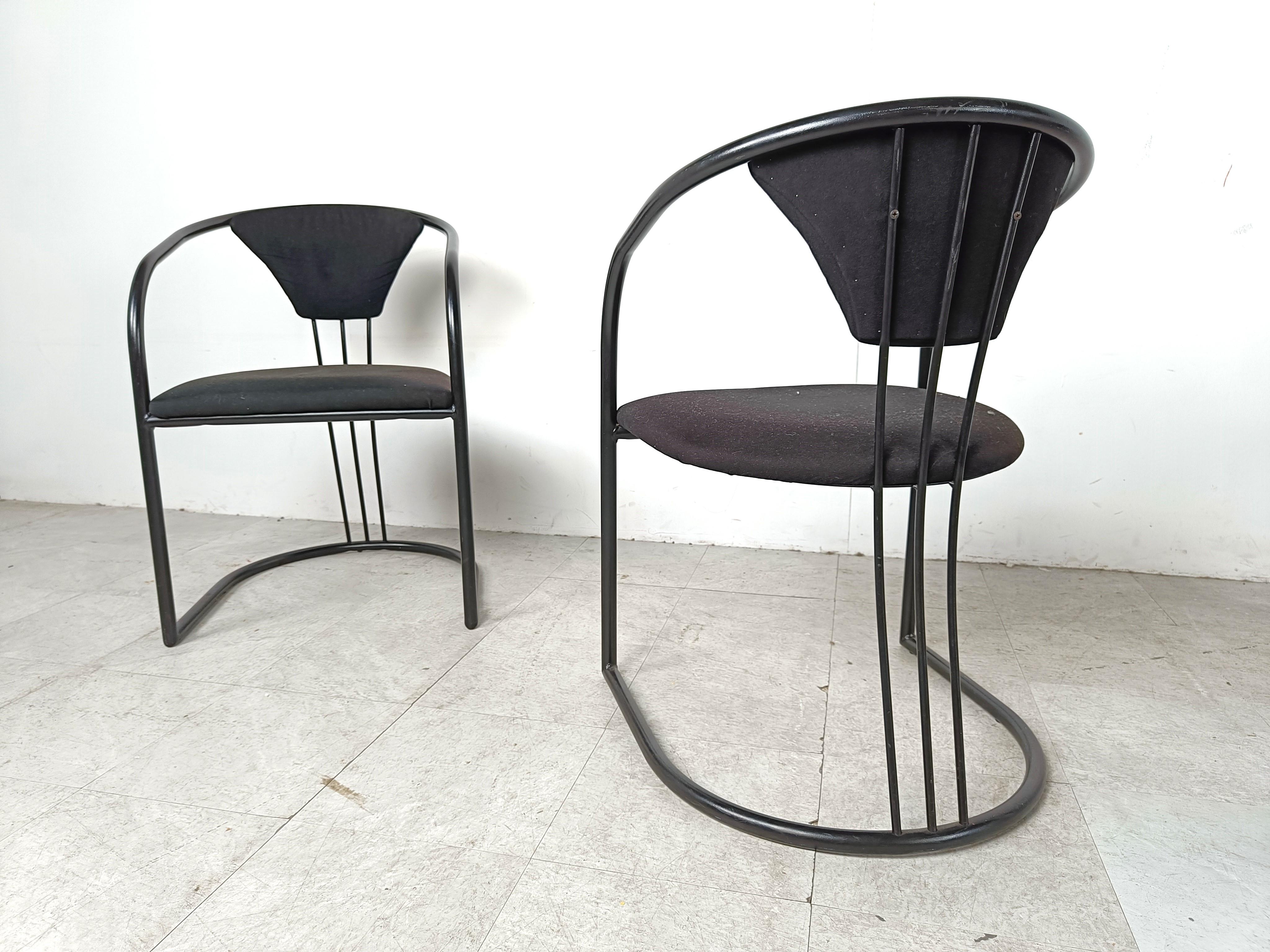 Italian Postmodern dining chairs, 1980s - set of 6 For Sale 2