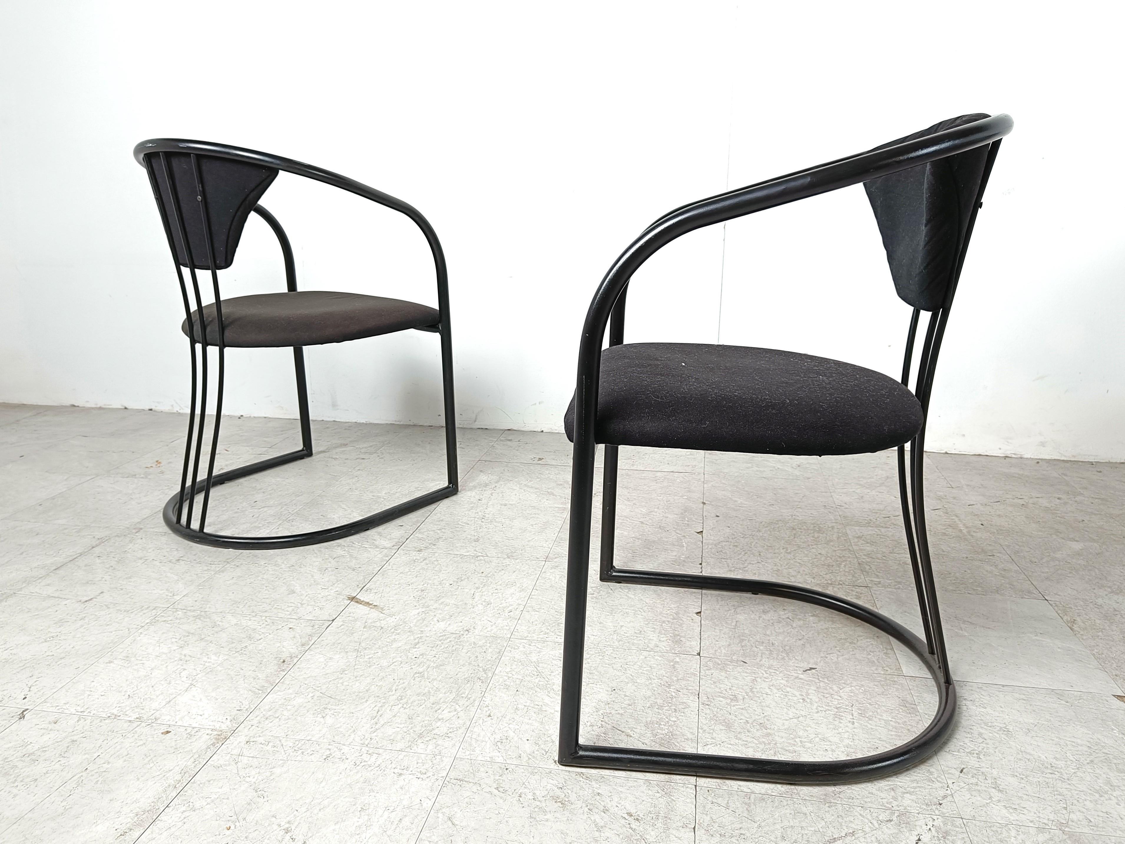 Italian Postmodern dining chairs, 1980s - set of 6 For Sale 3