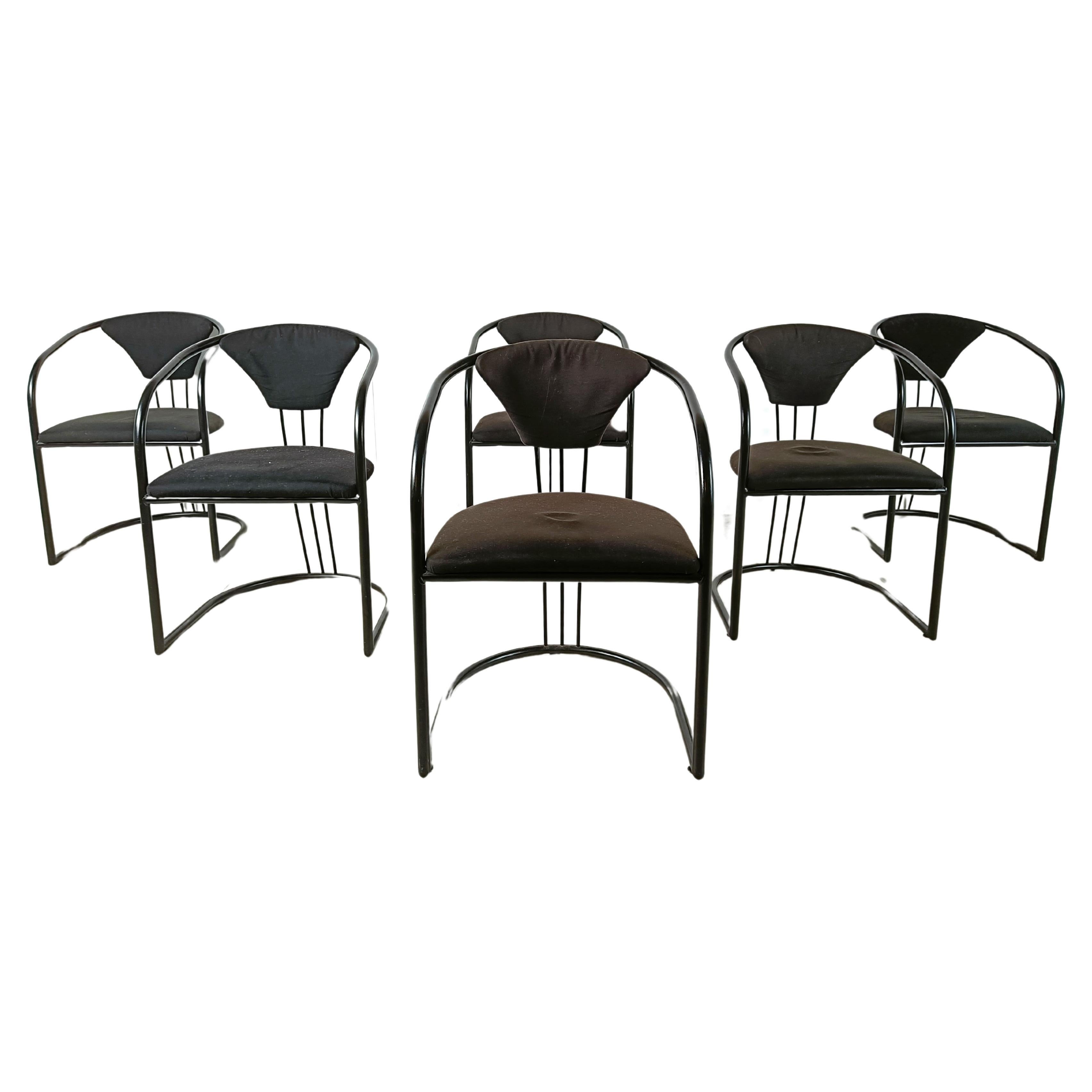 Italian Postmodern dining chairs, 1980s - set of 6 For Sale