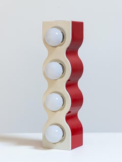 Italian Postmodern Ettore Sottsass for Stilnovo Sinus Lamp in Red