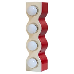 Italian Postmodern Ettore Sottsass for Stilnovo Sinus Lamp in Red