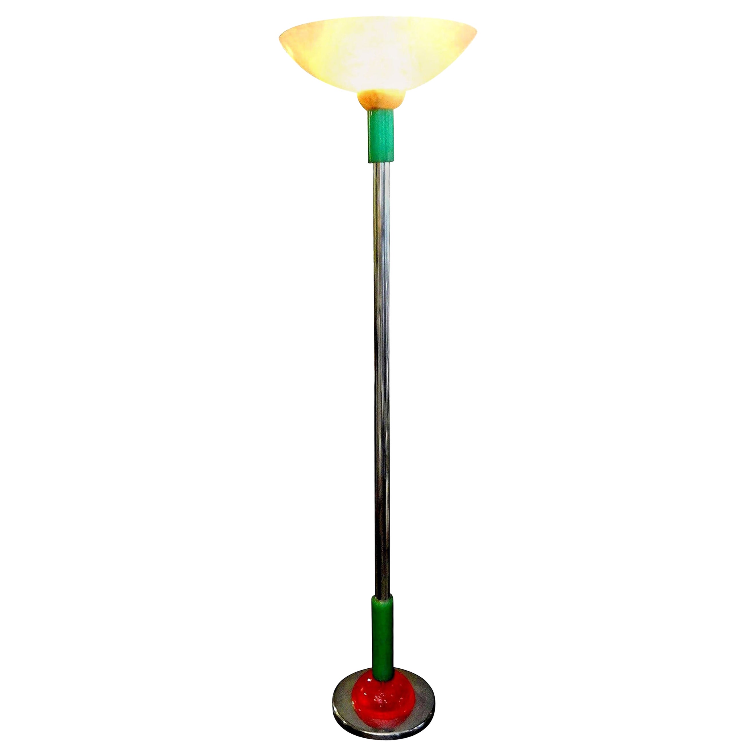 Italian Postmodern Ettore Sottsass Memphis Group Attributed Torchere Floor Lamp