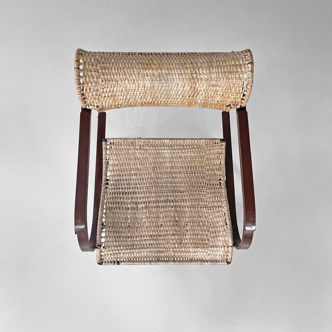 Italian postmodern folding chairs in straw and brown metal, 2000s For Sale 3