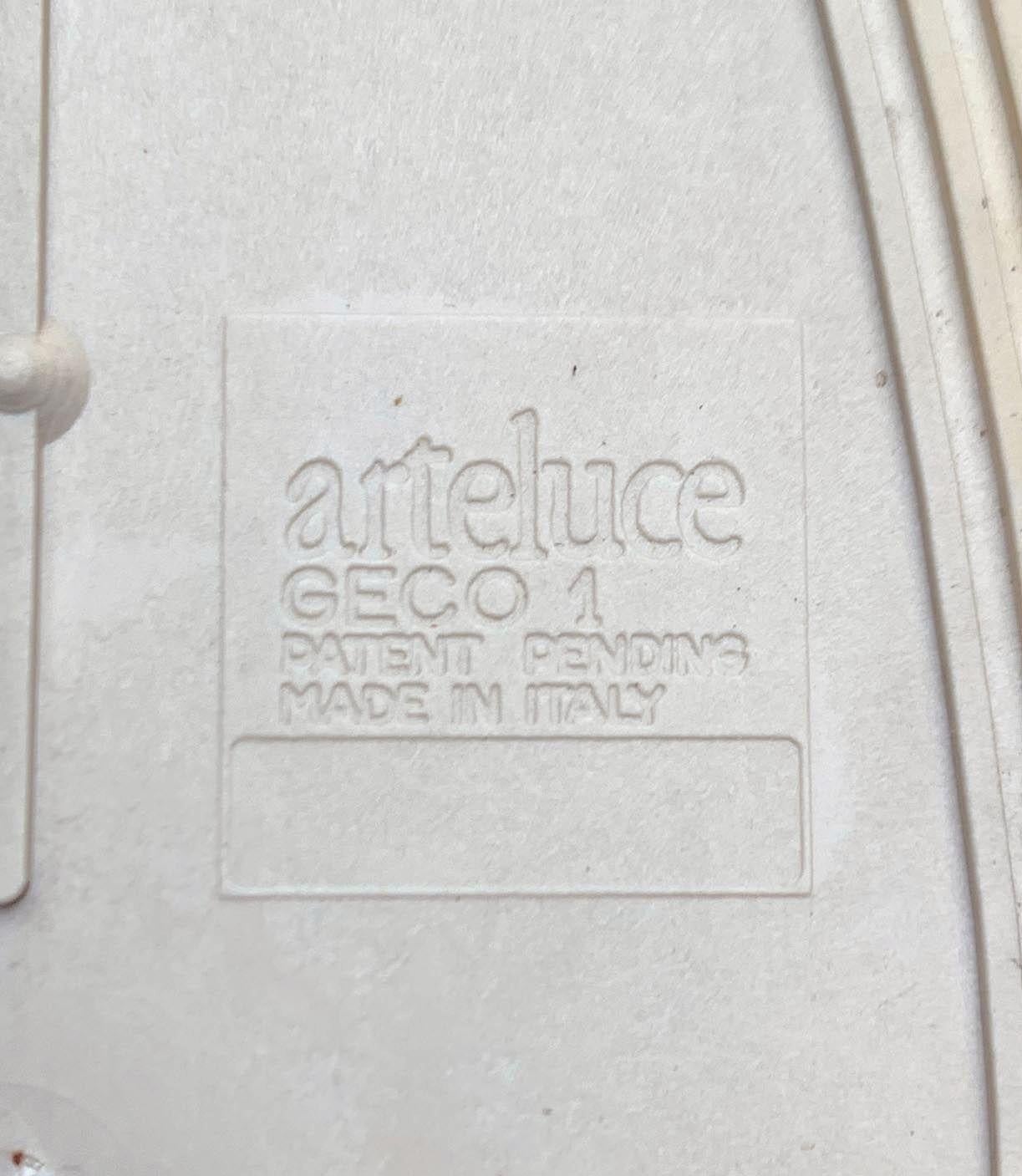 Italian Postmodern Geco 1 Indoor and Outdoor Wall Lamp for Arteluce, 1990s For Sale 10