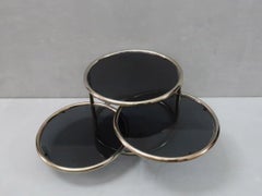 Italian Postmodern Gilded Swivel Coffee Table in the Style of Milo Baughman