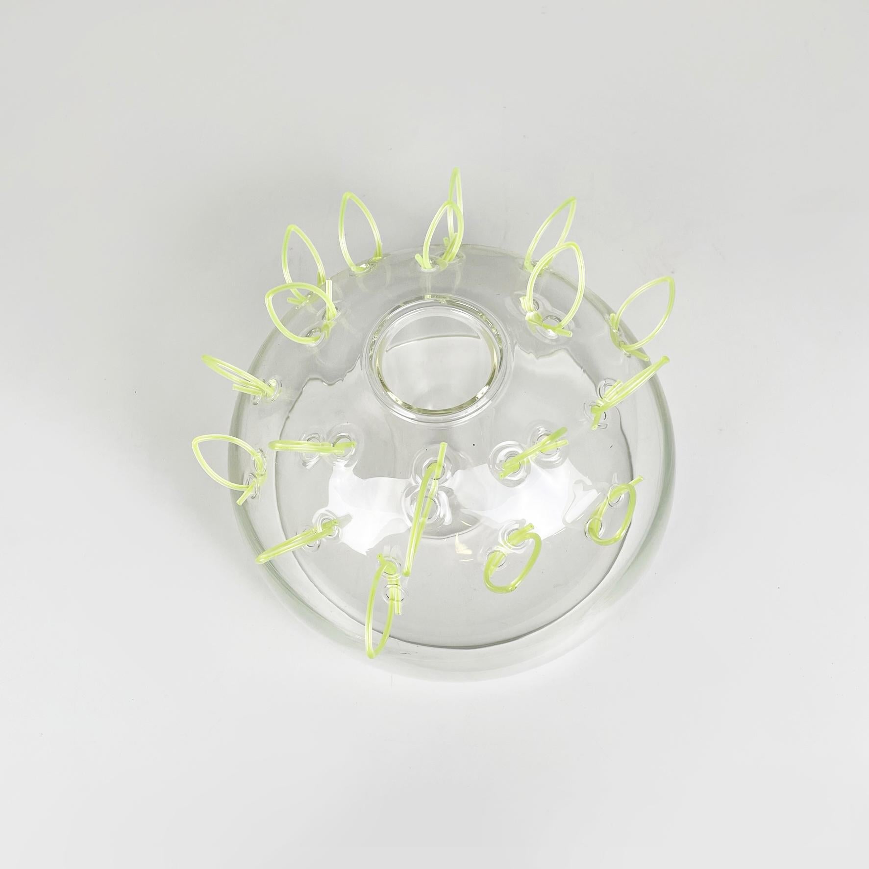 Post-Modern Italian Postmodern Glass and Green Plastic Vase by Cleto Munari, 2000s For Sale