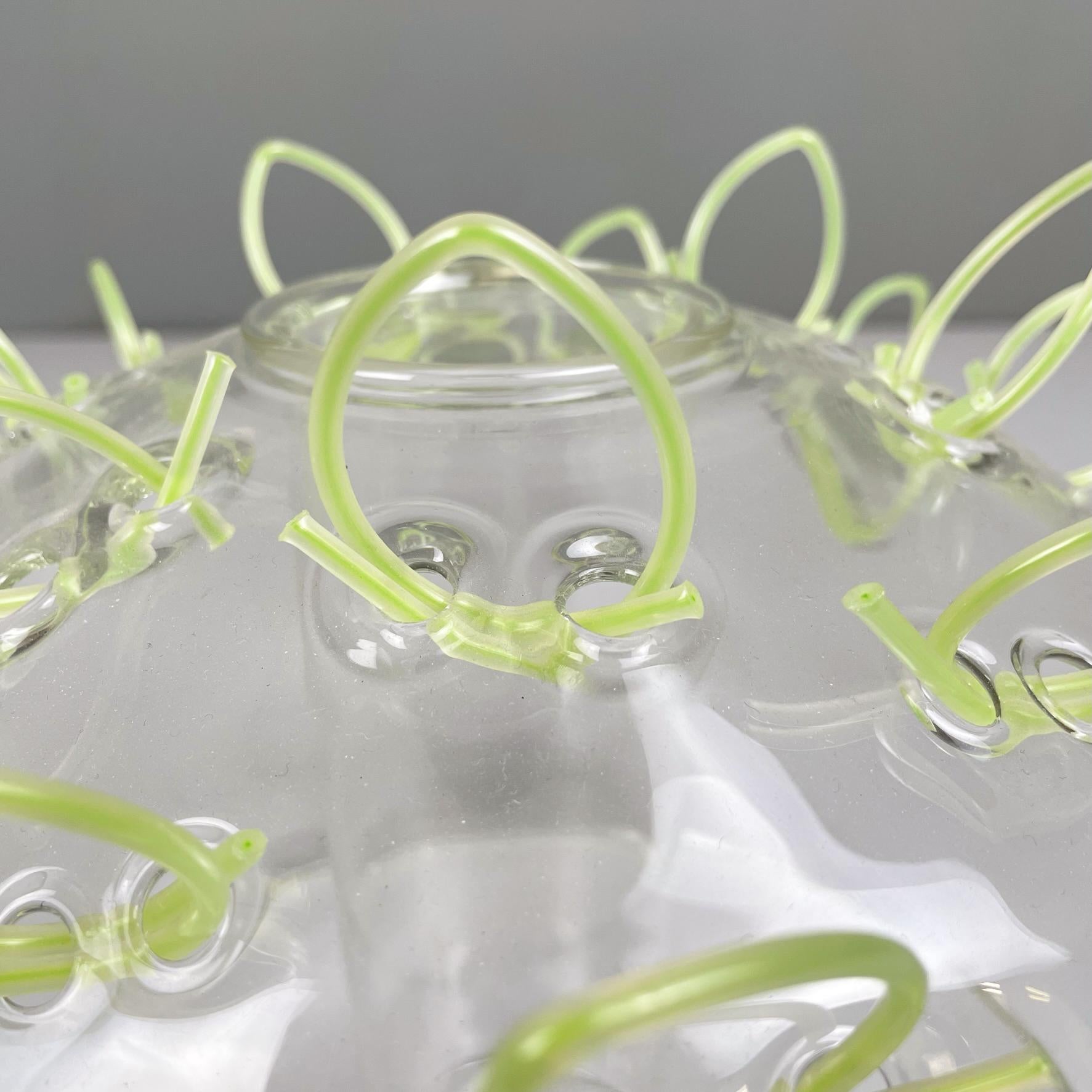 Italian Postmodern Glass and Green Plastic Vase by Cleto Munari, 2000s For Sale 2