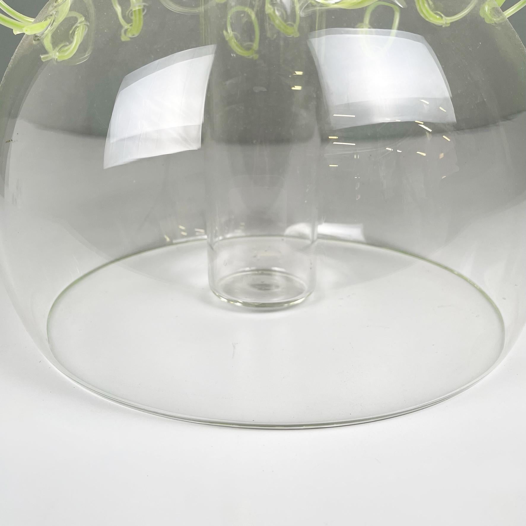 Italian Postmodern Glass and Green Plastic Vase by Cleto Munari, 2000s For Sale 4