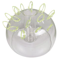 Jarrón italiano postmoderno de cristal y plástico verde de Cleto Munari, años 2000