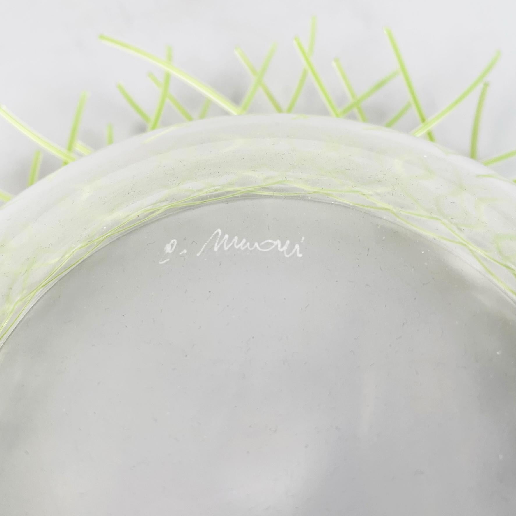 Italian Postmodern Glass Green Plastic Pocket Emptier Bowl by Cleto Munari, 2000 For Sale 5