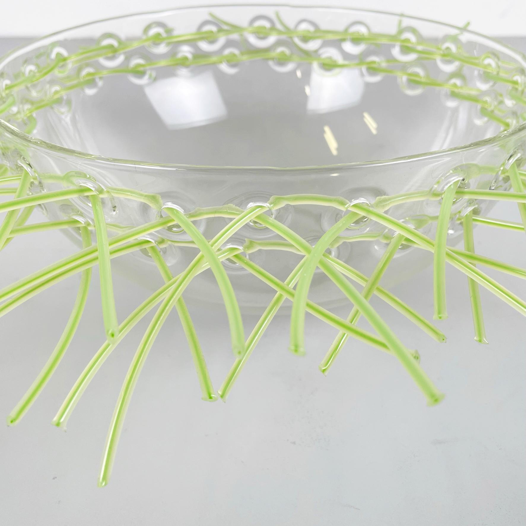Italian Postmodern Glass Green Plastic Pocket Emptier Bowl by Cleto Munari, 2000 In Good Condition For Sale In MIlano, IT