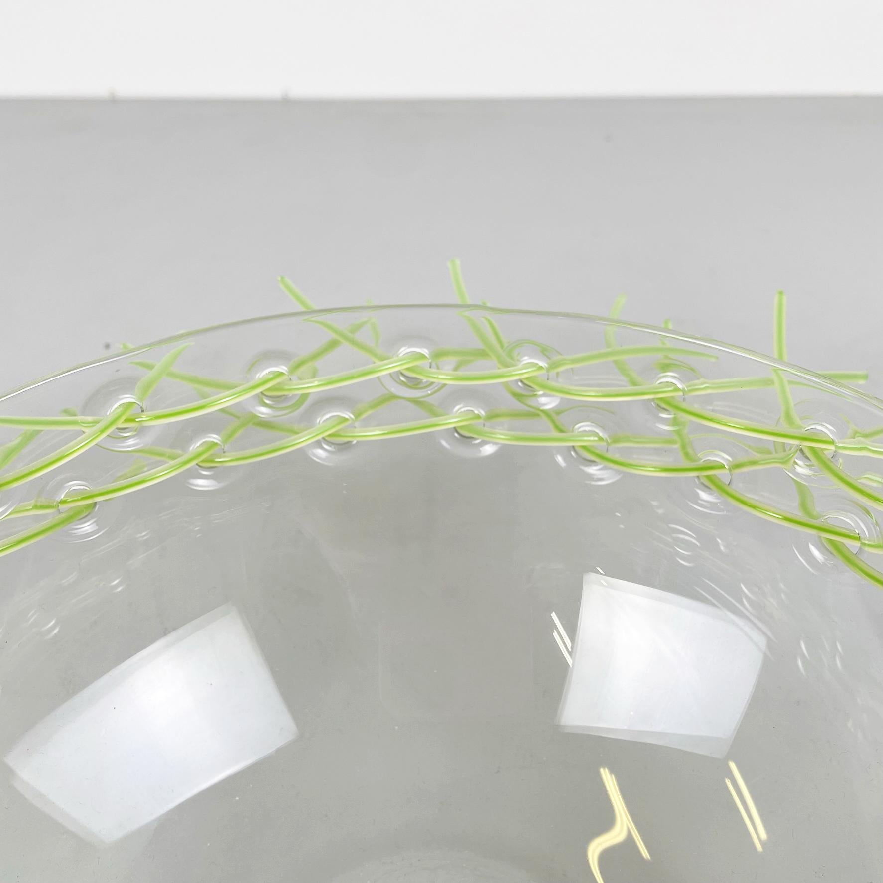 Italian Postmodern Glass Green Plastic Pocket Emptier Bowl by Cleto Munari, 2000 For Sale 3